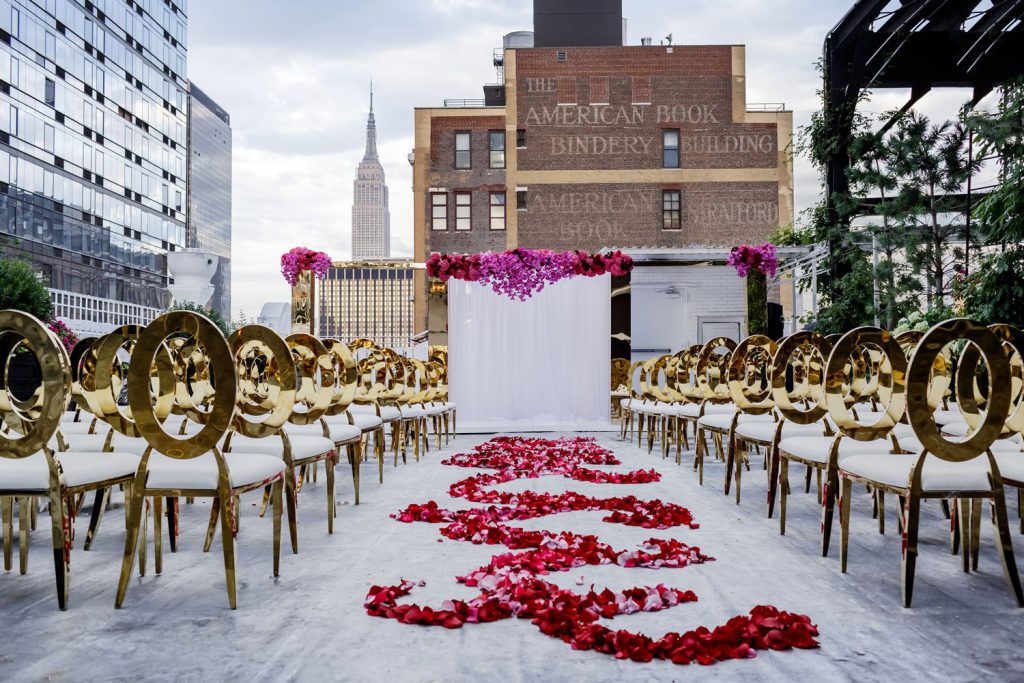 Decoración de boda en terraza